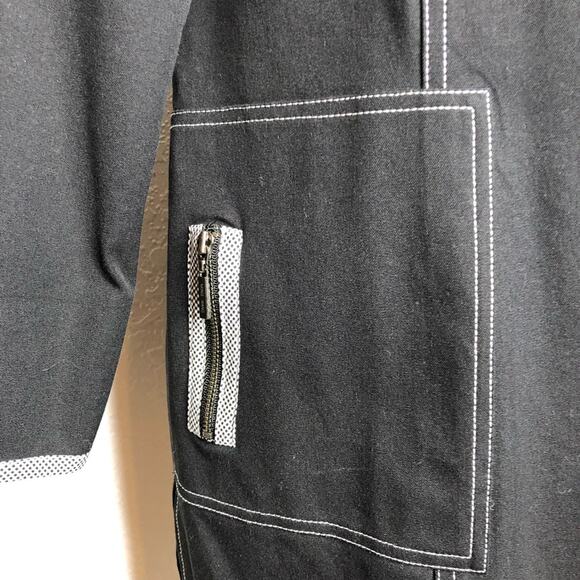 Ming Wang black white plaid trim hook front blazer jacket size Small - Picture 5 of 15